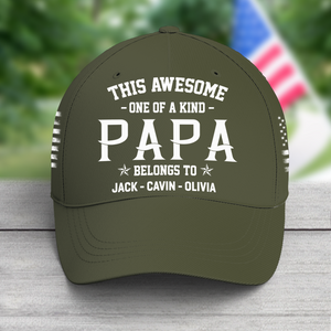 This Awesome One Of A Kind Papa / Grandpa - Personalized Classic Cap