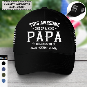 This Awesome One Of A Kind Papa / Grandpa - Personalized Classic Cap