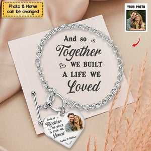 My Favorite Place In All The World Is Next To You - Personalized Couple Bracelet