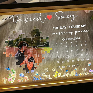 The Day I Found My Missing Piece - Personalized Led Night Light Frame, Valentine's Day Gifts