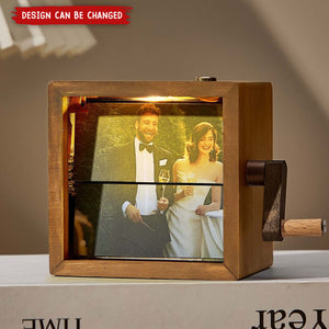 Personalized Flipbook Frame Animation Machine Mechanical Hand-cranked Photo Album, Anniversary Gift for Couples