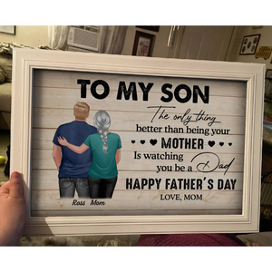 From Mom To Son Happy Father's Day Personalized Poster, Heartfelt Father's Day Gift For Son