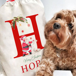 Personalized Name & Initial Christmas Gift Sack