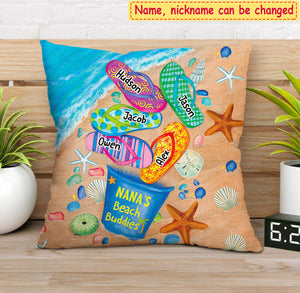 Nana's/Mom's Beach Buddies Summer Flip Flop Personalized Pillow