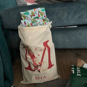 Personalized Name & Initial Christmas Gift Sack