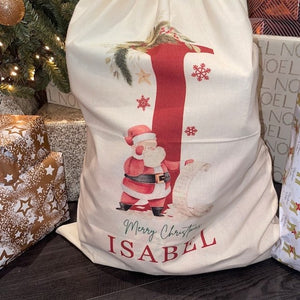 Personalized Name & Initial Christmas Gift Sack