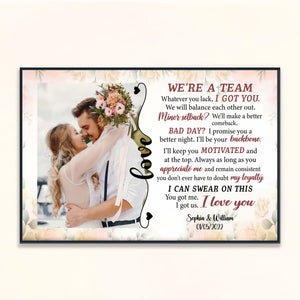 We Are A Team - Personalized Photo Poster gift for couple