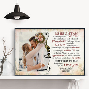 We Are A Team - Personalized Photo Poster gift for couple