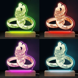 God Has Made Us For Each Other - Couple Personalized Shaped 3D LED Light - Gift For Husband Wife, Anniversary