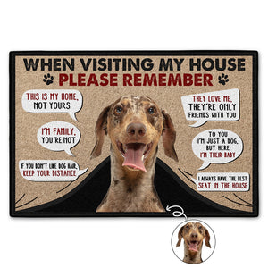 Custom Photo When Visiting Our House Please Remember - Decor Gift For Dog Lovers - Personalized Doormat