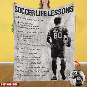 Personalized Motivational Soccer Blanket Gift For Soccer Lovers