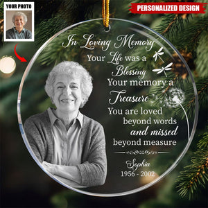 2024 New Release Your Life Was A Blessing Your Memory A Treasure - Personalized Acrylic Photo Ornament