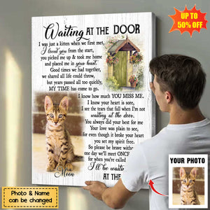 Waiting At The Door - Personalized Photo Dog/Cat Memorial Poster, Gifts For Pet Owners