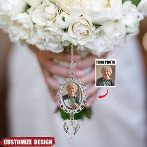 Personalized Memorial Photo Charm For Bridal Bouquet