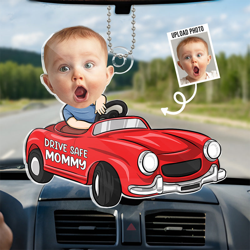 Custom Photo Baby Driver - Family Personalized Car Ornament - Acrylic Custom Shaped - Gift For Family Members