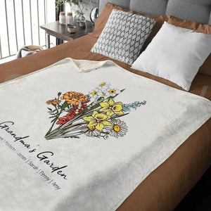 Grandma / Mom's Garden is Her Children Customized Blanket