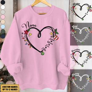 2024 New Release Nana Heart Christmas And Grandkids Sweatshirt