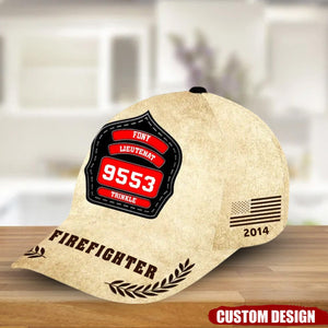 Personalized Firefighter US And CA Flag 3D Cap