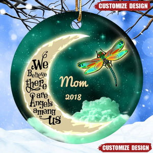 2024 New Release Moon And Dragonflies Memorial - Personalized Ceramic Ornament