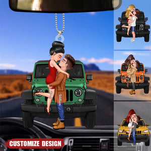 New Release - Personalized Off-Road Car Couple Kiss Car Ornament