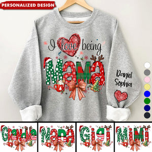 2024 New Release Personalized Christmas I Love Being Grandma Sweatshirt