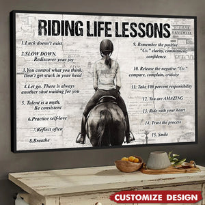 Personalized Horse Girl Riding Life Lessons Poster - Gift For Horse Girl