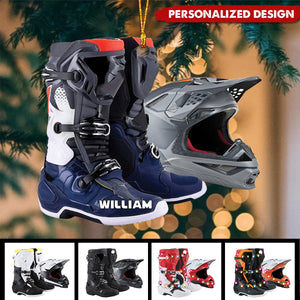 Personalized Motocross Boots Helmet Ornament