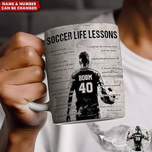 Personalized Soccer Life Lessons Mug - Great Gift For Soccer Lovers