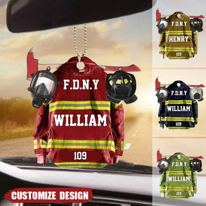 Personalized Acrylic Car Ornament - Gift For Firefighter