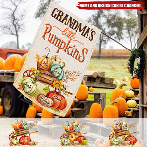 Little Pumpkins Of Grandma – Personalized Halloween Garden Flag Fall Decoration