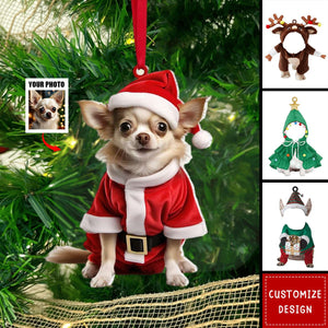 Personalized Dog Face Christmas Acrylic Ornament - 2024 New Release