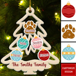 Family Tree Merry Christmas - Personalized Custom Acrylic Ornament-2024 New Release