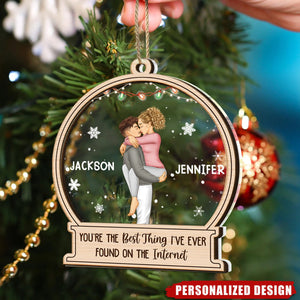 2024 New Release Christmas Kissing Couple-Gift For Couples- Personalized 2-Layered Christmas Ornament