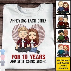 Annoying Each Other For Many Years Still Going StrongAnniversary Gifts, Gift For Couples, Husband Wife - Personalized Unisex T-shirt