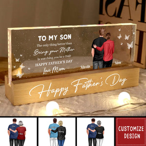 Heartfelt Father's Day Gift For Son, Grandson - Personalized Acrylic LED Night Light