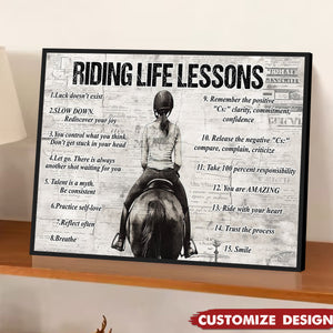 Personalized Horse Girl Riding Life Lessons Poster - Gift For Horse Girl