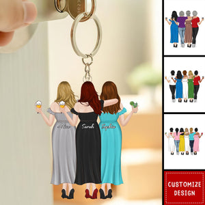 Personalized Friends/Besties/Twins/Sisters Keychain