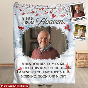 New Memory Blanket A Hug From Heaven - Personalized Photo Blanket