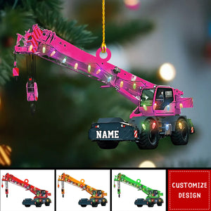 Custom Crane Vehicles Ornaments Gift For Heavy Equipment Lovers - 2024 New Release