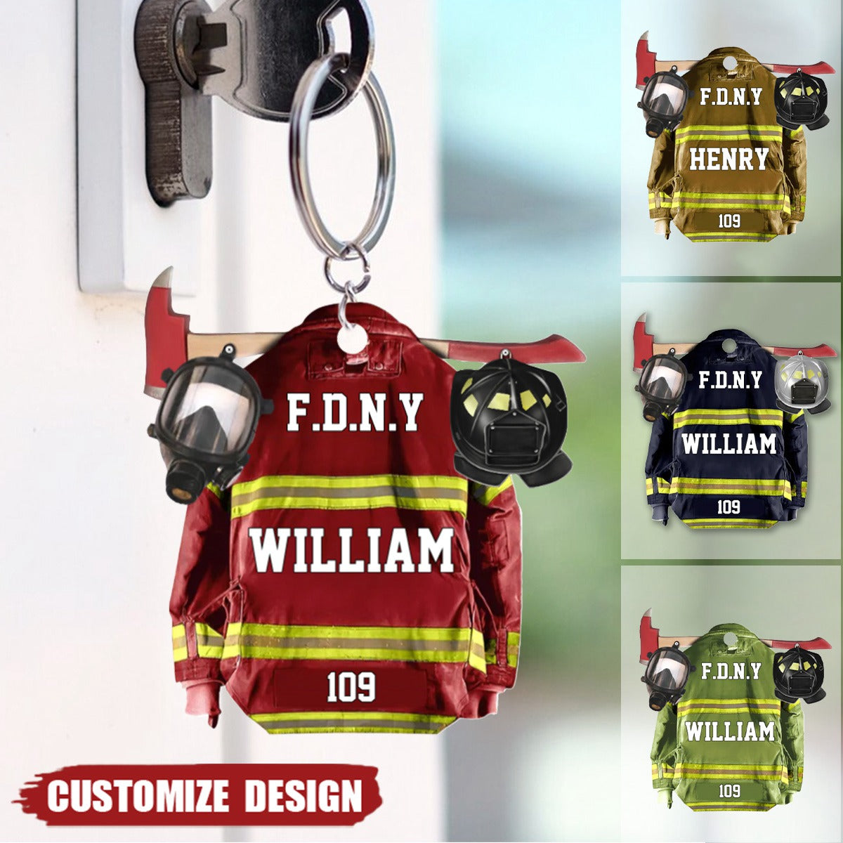 Personalized Acrylic Keychain - Gift For Firefighter