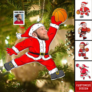 2024 New Release - Personalized Santa Claus Basketball Acrylic Ornament