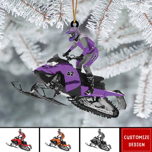 2024 New Release Personalized Snowmobile Acrylic Christmas Ornament Gift For Snowmobile Lovers