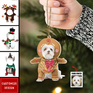 Personalized Dog Face Christmas Acrylic Ornament - 2024 New Release