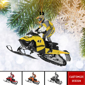 2024 New Release Personalized Snowmobile Acrylic Christmas Ornament Gift For Snowmobile Lovers