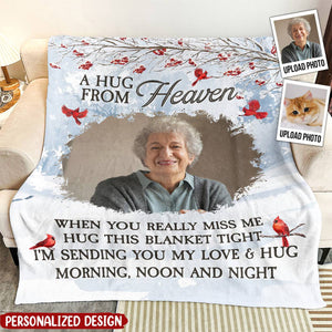 New Memory Blanket A Hug From Heaven - Personalized Photo Blanket