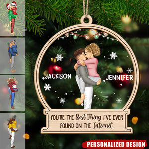 2024 New Release Christmas Kissing Couple-Gift For Couples- Personalized 2-Layered Christmas Ornament