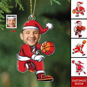 2024 New Release - Personalized Santa Claus Basketball Acrylic Ornament