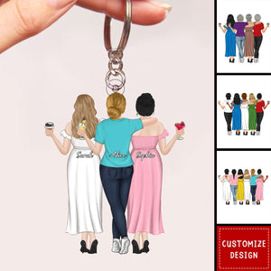 Personalized Friends/Besties/Twins/Sisters Keychain