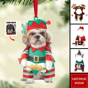 Personalized Dog Face Christmas Acrylic Ornament - 2024 New Release