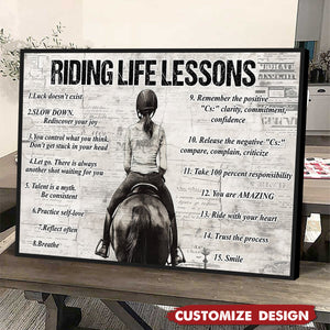 Personalized Horse Girl Riding Life Lessons Poster - Gift For Horse Girl